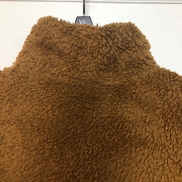 UNIQLO Youth TEDDY Jacket  Mock Neck Brown Size Small - Picture 4 of 11